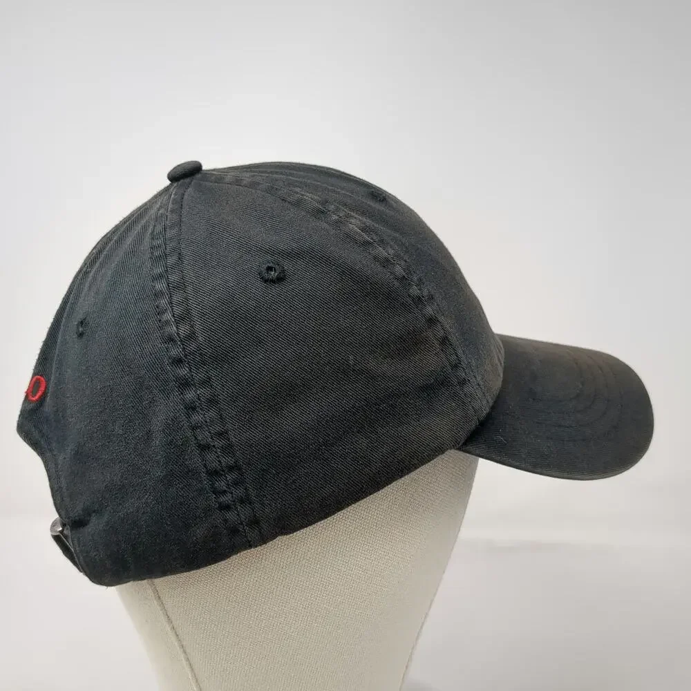 Polo Ralph Lauren Baseball Cap Black One Size Red Pony Logo Adjustable Strap Hat